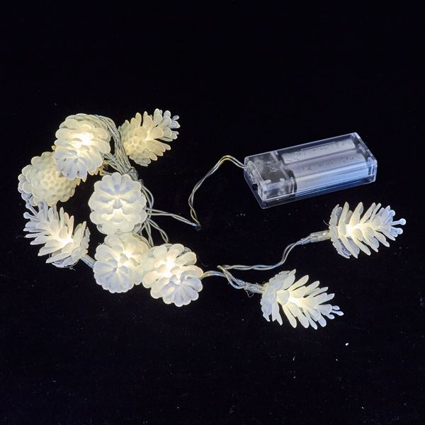 Bild von zzz**gelöscht** Batterie-Lichterkette LED 'Zapfen' warmweiss 10 Lichter / 90cm