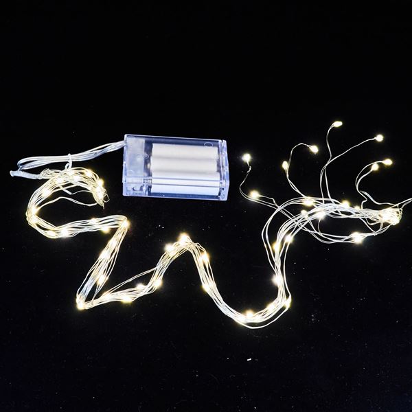 Image sur guirlande lumineuse de piles 'Micro LED' bundle 60 lumières / 80cm
