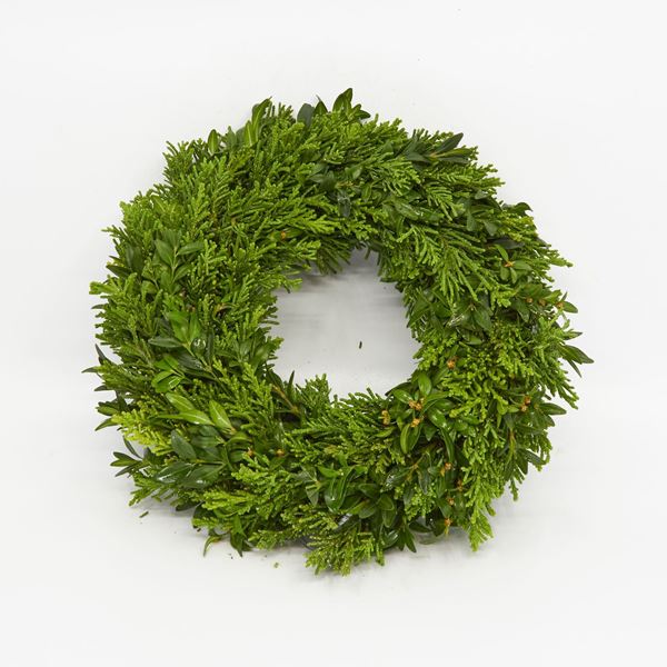 Bild von Kranz gebunden 'Wintergrün gemischt' Ø25 cm
