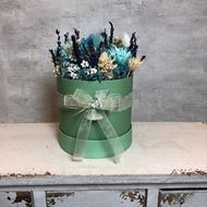 Blumenbox pastell in"türkis-weiss" klein