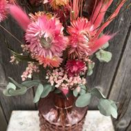 Bouquet lovely pink Trockenblumenstrauss mit Vase