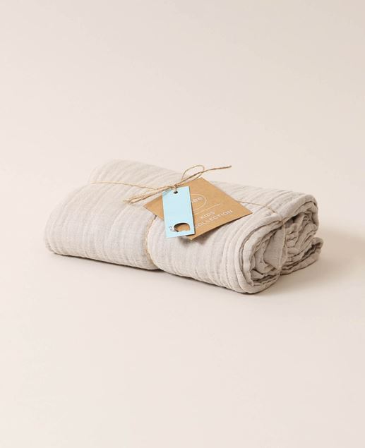 Image de Grand foulard en mousseline / tissu de gaze en 100% coton bio 