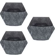 3 Pack Wall Planters; black planter; gray textile cover