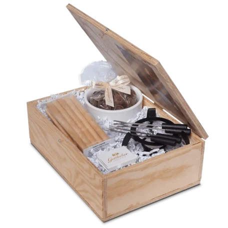 Caisse en bois "fondue au chocolat