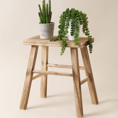 Tabouret décoratif rectangulaire en bois