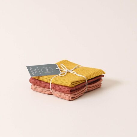 Kit de lingettes nettoyantes en coton tricoté