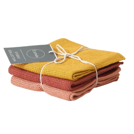 Kit de lingettes nettoyantes en coton tricoté