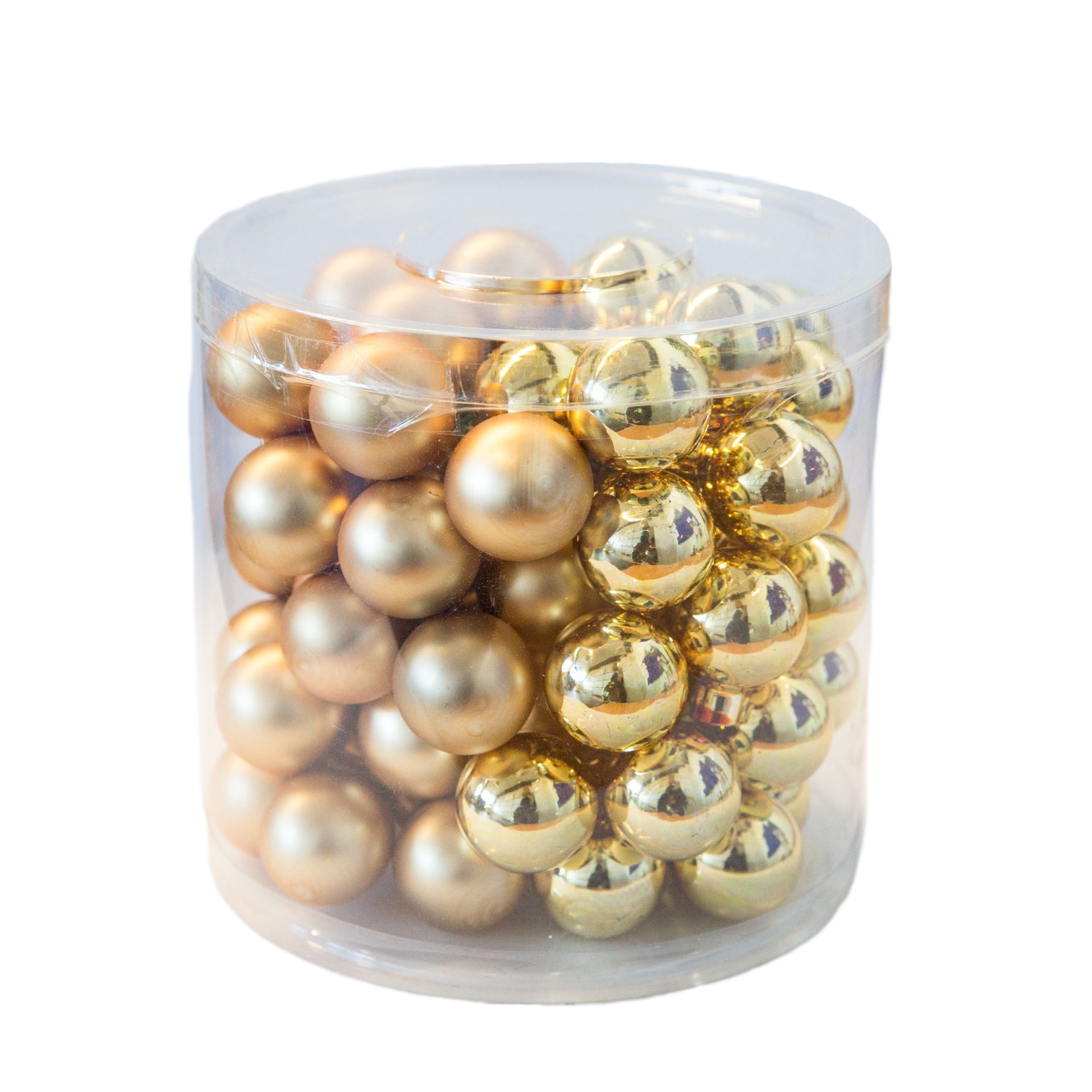 Mini-Weihnachtskugeln, gold, mit Draht, 30 mm, 72 Stk.