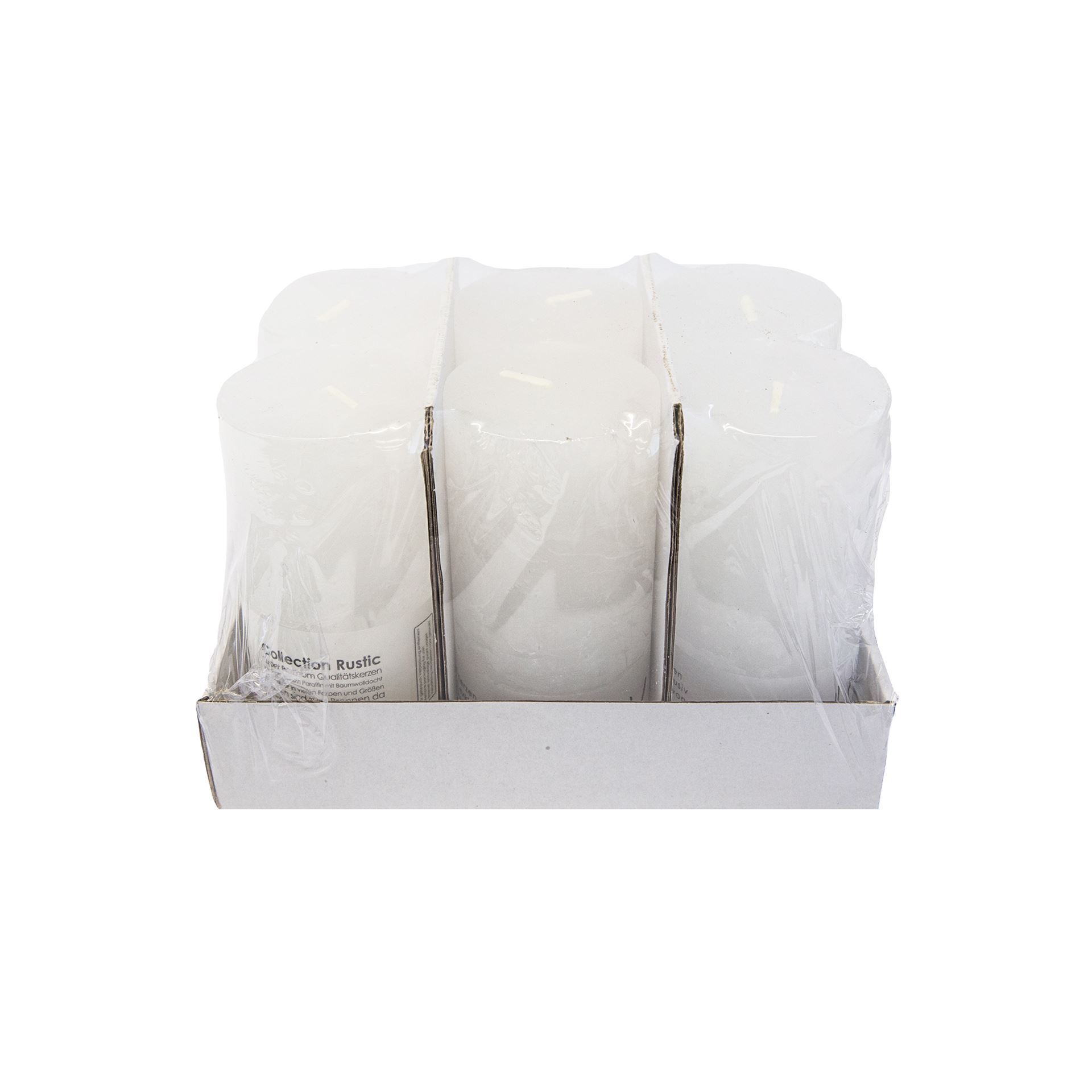 Kerzen, weiss, durchgefärbt,Ø 7 cm, H15 cm, 6 Stk.