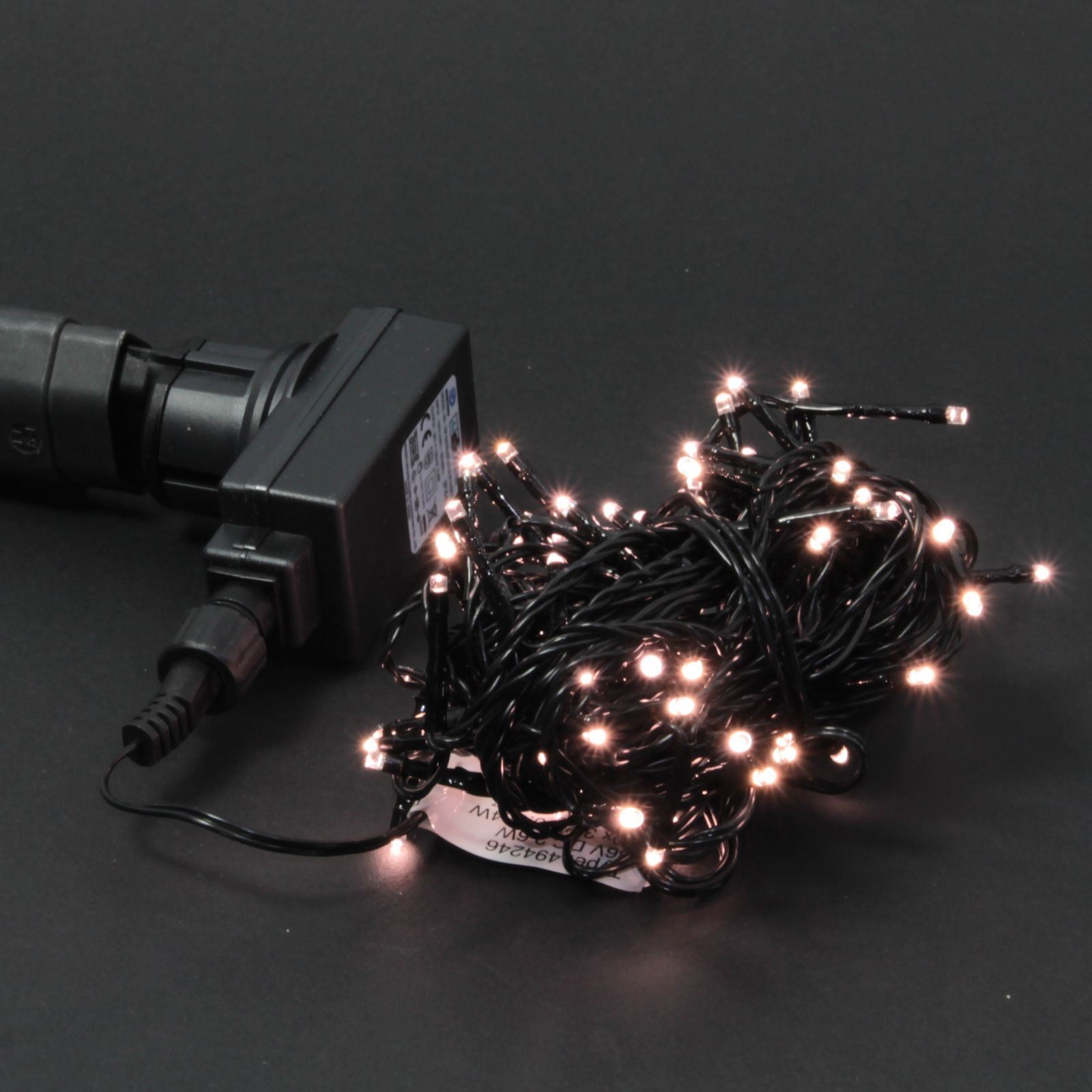 Guirlande lumineuse 230V 'classique blanc chaud' noir 80 lumières / 6m