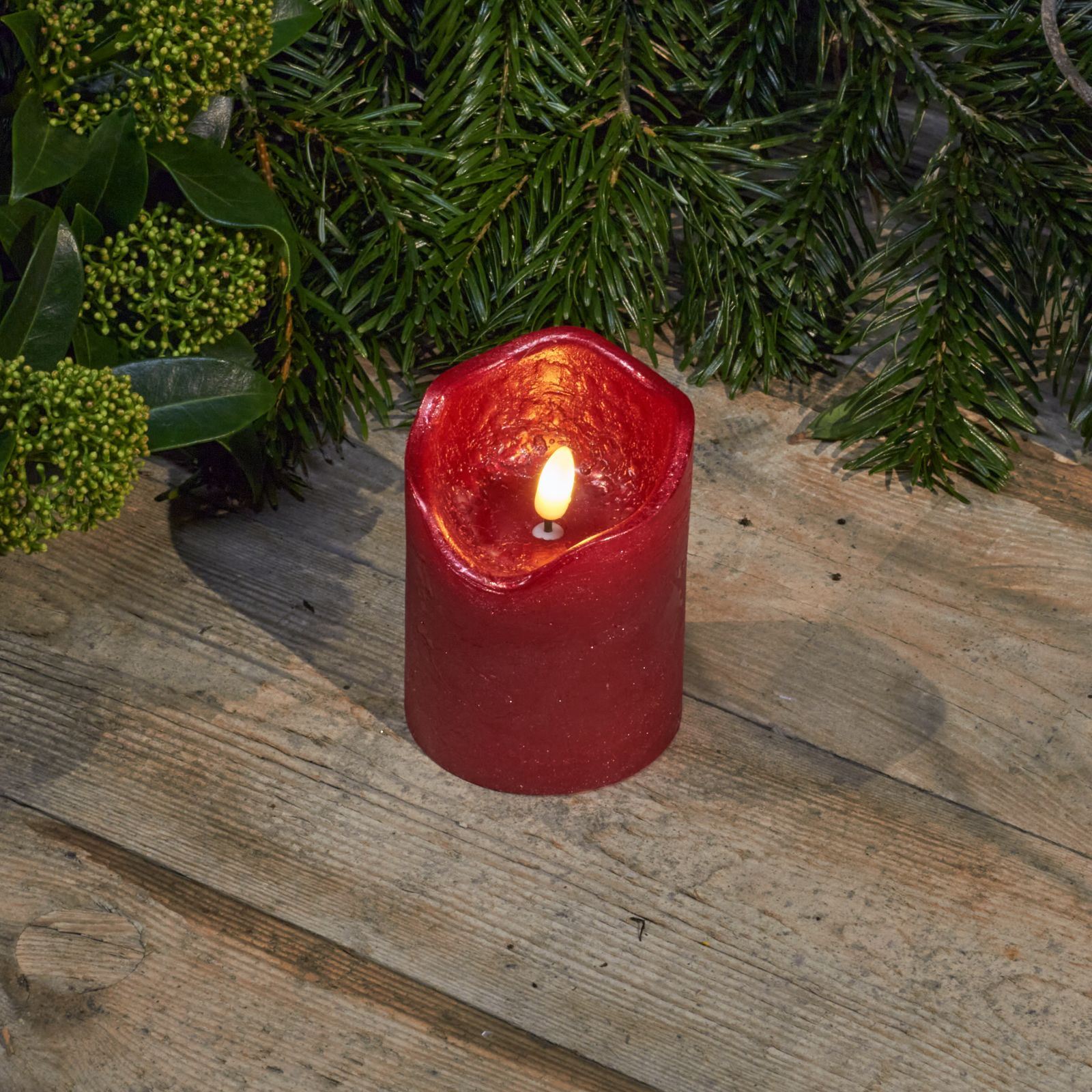 Bougie de cire LED avec minuteur rouge