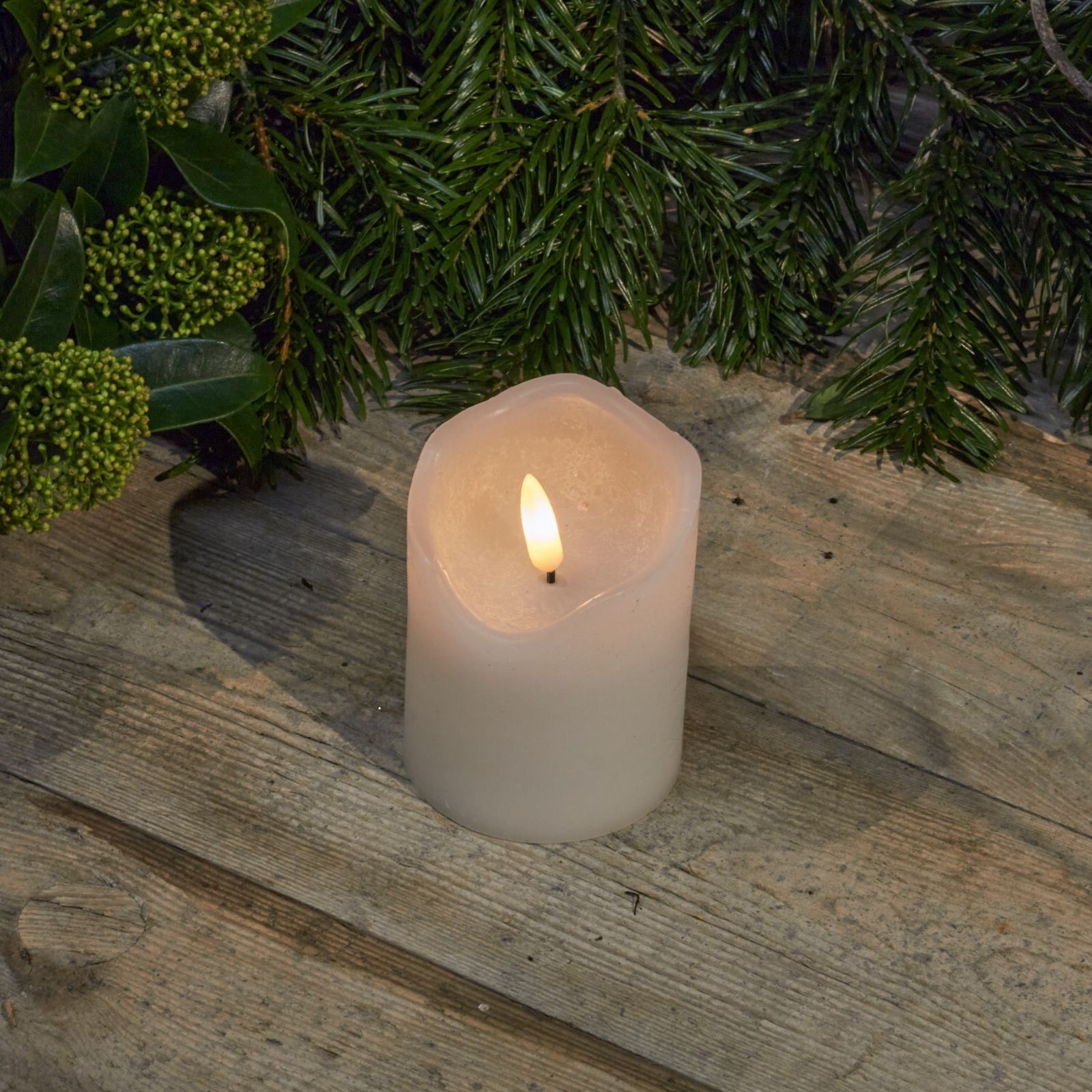 Bougie de cire LED avec minuteur blanc