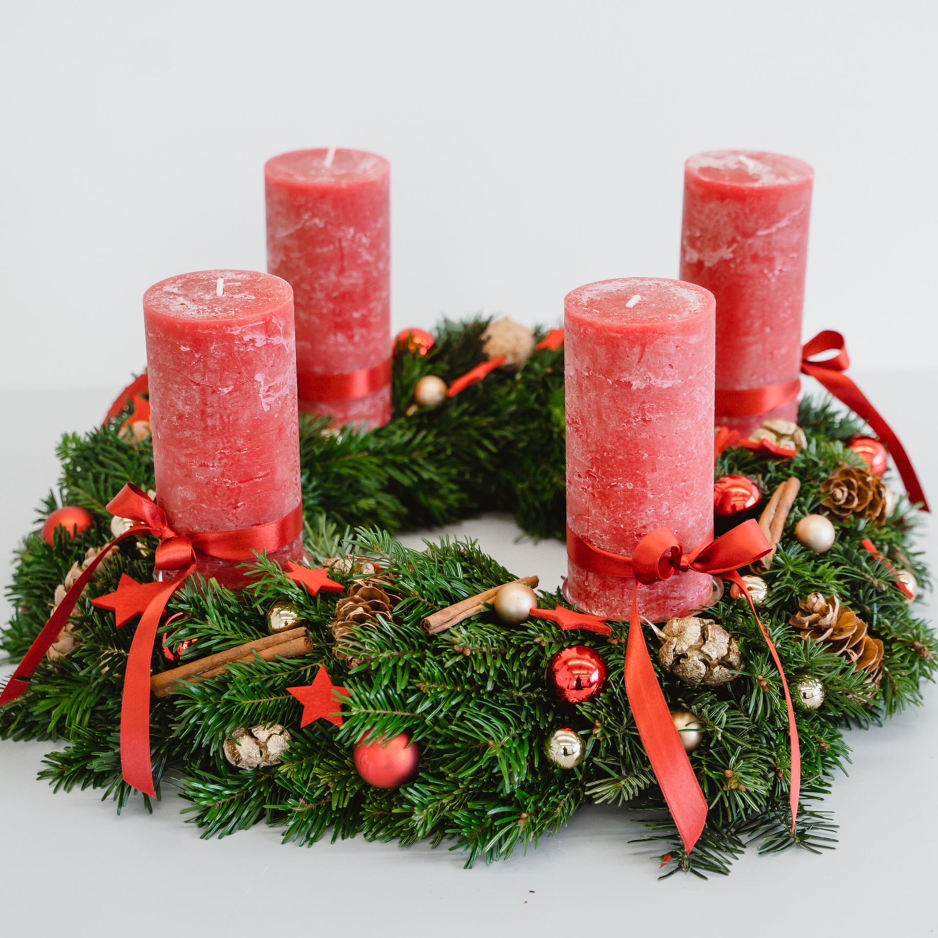 Adventskranz rot (DIY)
