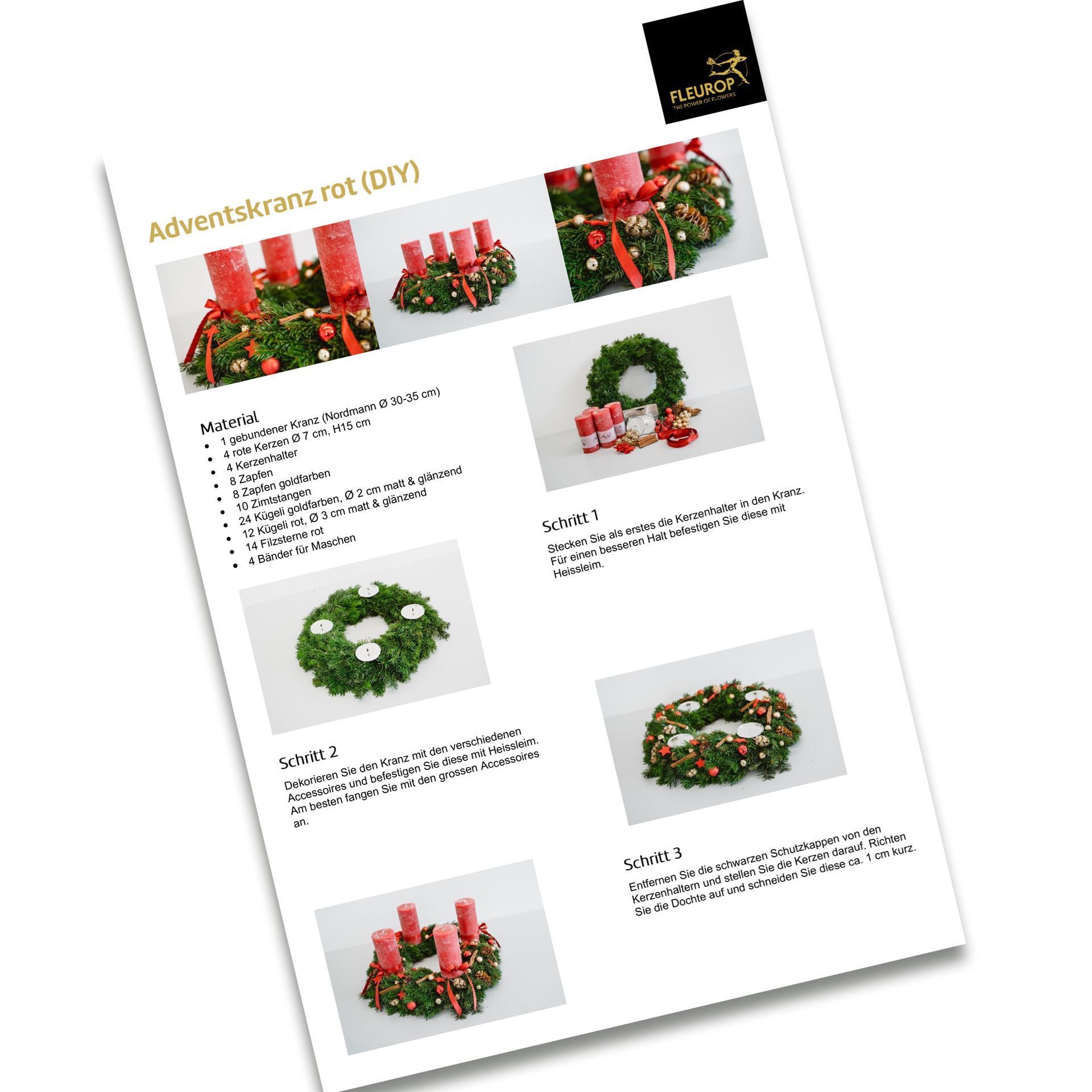 Adventskranz rot (DIY)