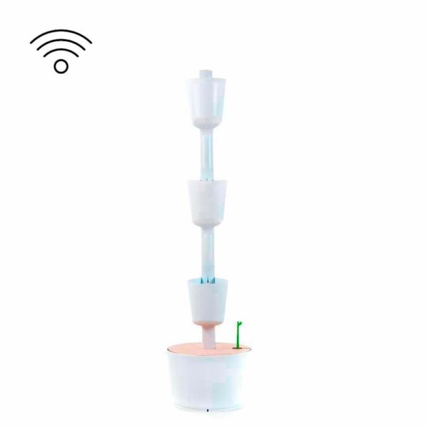 Selbstbewässernde Modulare Vertikale Pflanzengefässe SMART timer, 3 Töpfe weiss - Bild 2