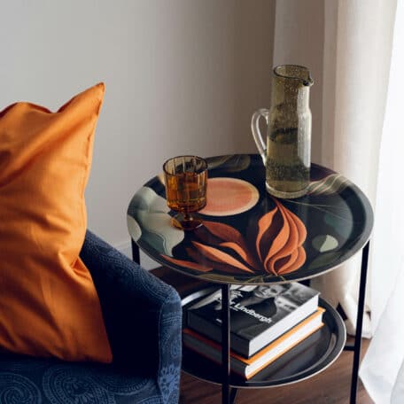 Plateau en bois de bouleau 'Still Life', Ø 46 cm