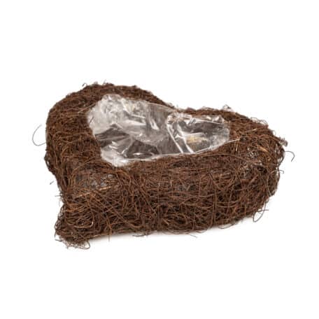 Récipient en forme de cœur en Mühlenbeckia, 25cm x 8cm