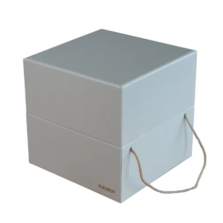 Blumen/Geschenk-Box, creme, 15/15 cm
