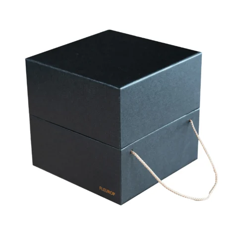 Blumen/Geschenk-Box, schwarz, 15/15 cm