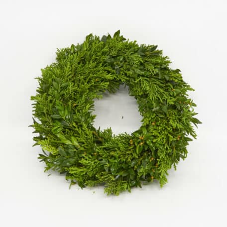 Couronne liée 'Vert d'hiver mélangé' Ø25 cm