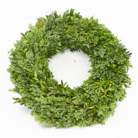 Couronne liée 'Vert d'hiver mélangé' Ø35 cm