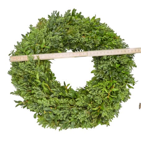 Couronne de l'avent 'brute' Ø35cm avec 4 bougies blanc laineux 6x8cm