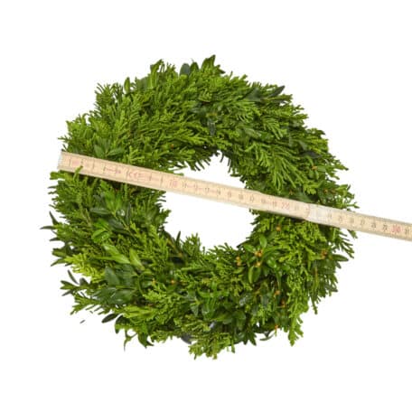 Couronne de l'Avent 'brute' Ø25cm avec 4 bougies blanches 4x8cm