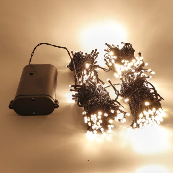 Guirlande lumineuse à piles XXL 'blanc chaud' 27.5m - 368 LED