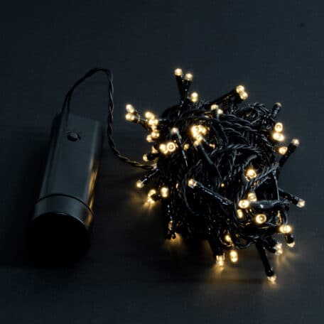 Batterie-Lichterkette LED warmweiss schwarz 96 Lichter / 7.1m