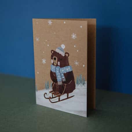 Cartes de voeux peintes à la main - Lot de 5 Noël