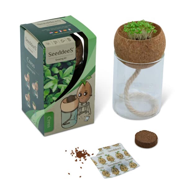 Vase en verre avec récipient en liège - Cresson