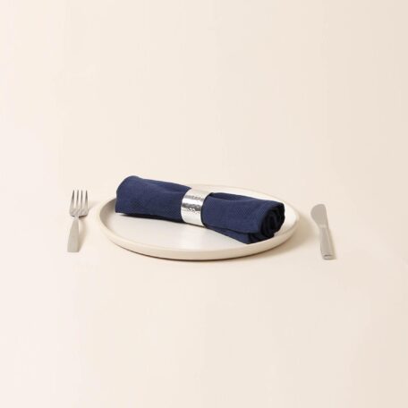 Stoffserviette, Fischgrät, blau