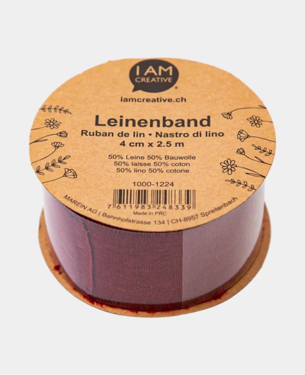 Leinenband, Bordeaux Rot
