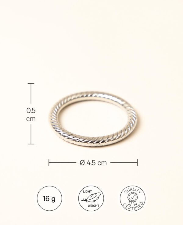 Minimalistischer schmaler Serviettenring, silber - Bild 3