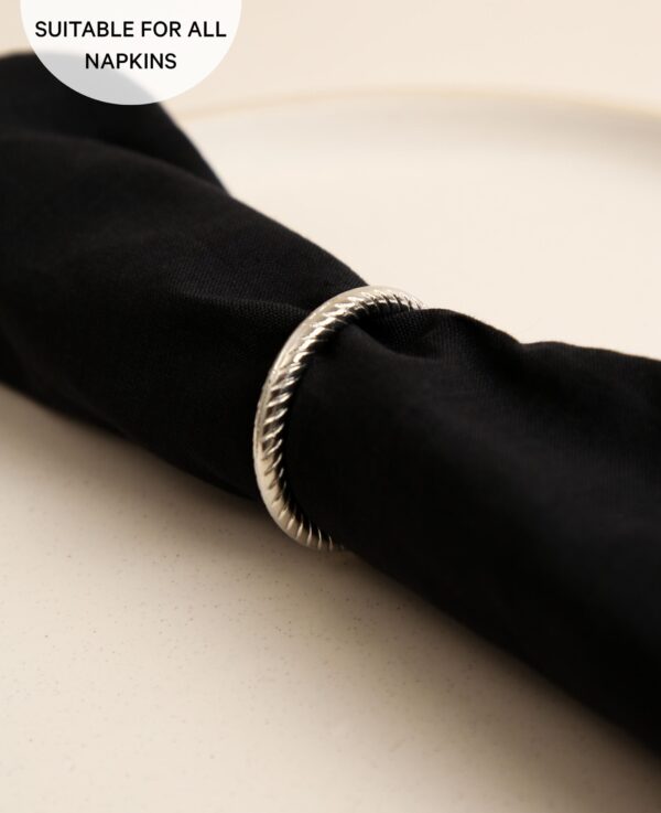 Minimalistischer schmaler Serviettenring, silber - Bild 5