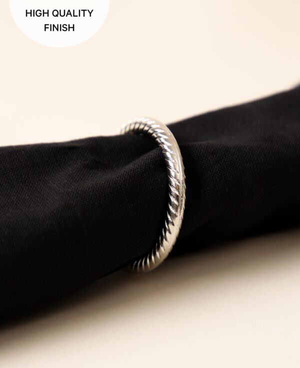 Minimalistischer schmaler Serviettenring, silber - Bild 6