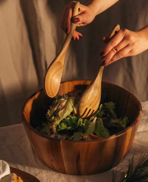Salatbesteck aus Akazienholz - Bild 5