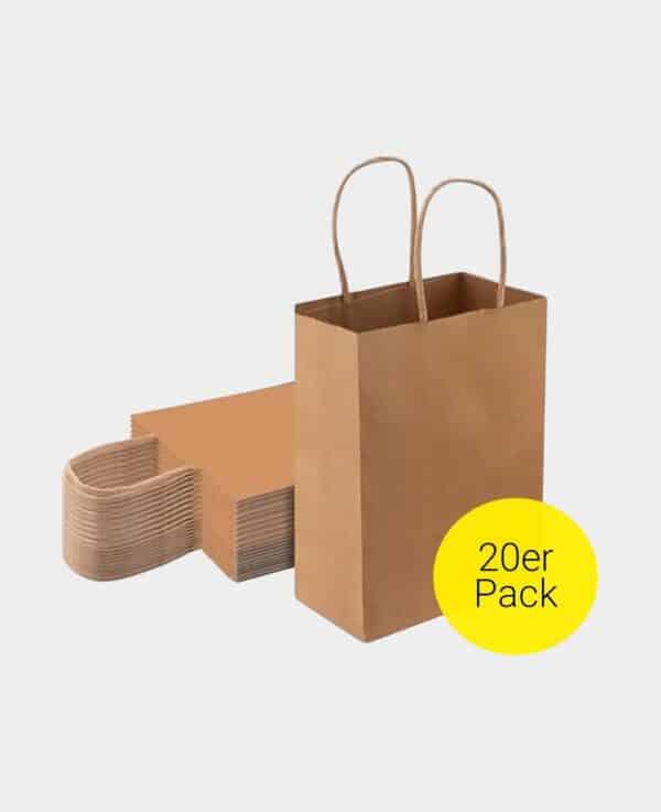 Kraftpapier Geschenktasche, (20er-Set)