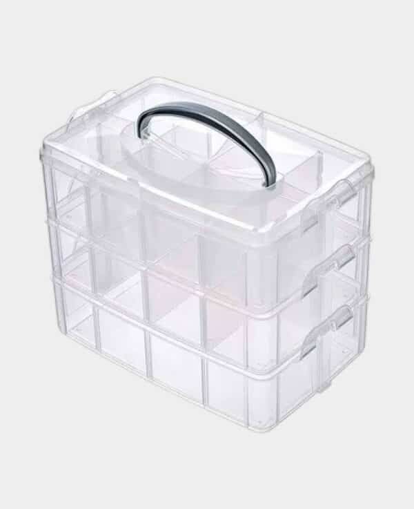 30-fach Stapelbare Bastel Sortier Box mit Tragegriff