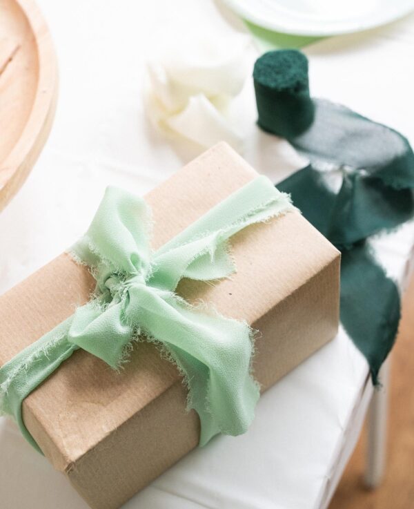 Geschenkband weiss, grün – Image 2
