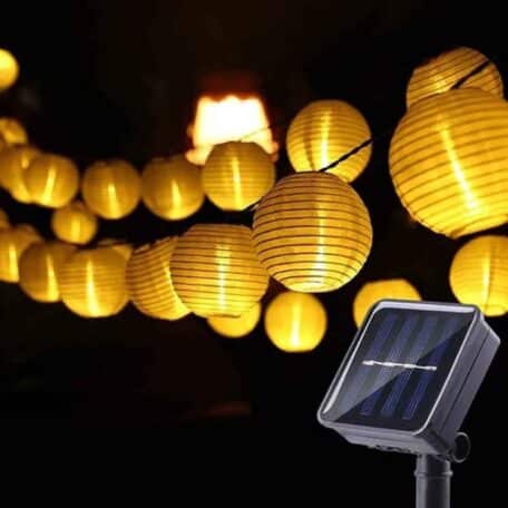20 LED's Papier Deko Solar Lichterkette
