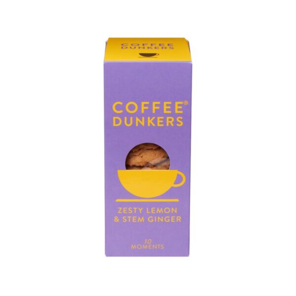 Zesty Lemon & Stem Ginger Coffee Dunkers Cookies 150g Ace Tea London