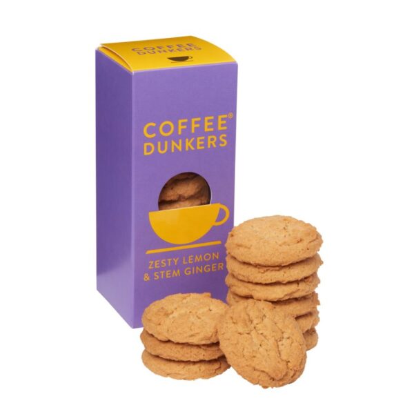 Zesty Lemon & Stem Ginger Coffee Dunkers Cookies 150g Ace Tea London - Bild 5