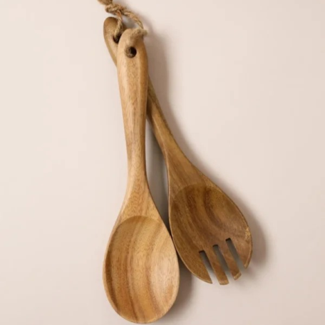 Couverts à salade en acacia