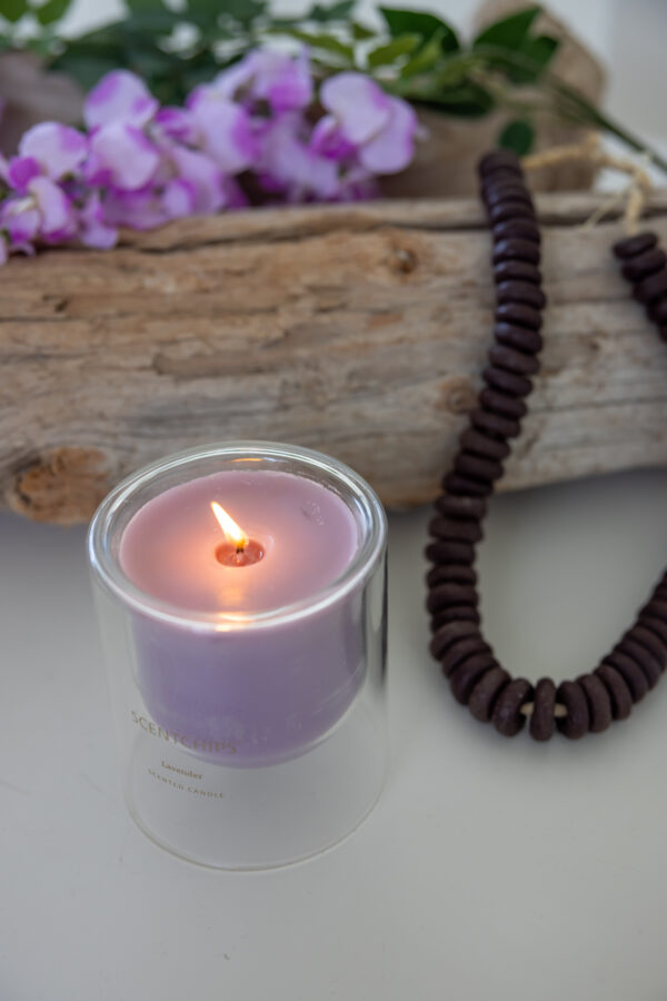 Candle in Double Walles Glass 496 gr Lavendel - Bild 2