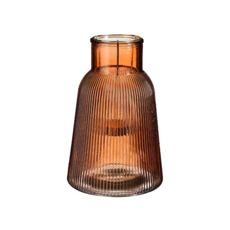 Windlicht Glas, orange - 14.5 x 23 cm