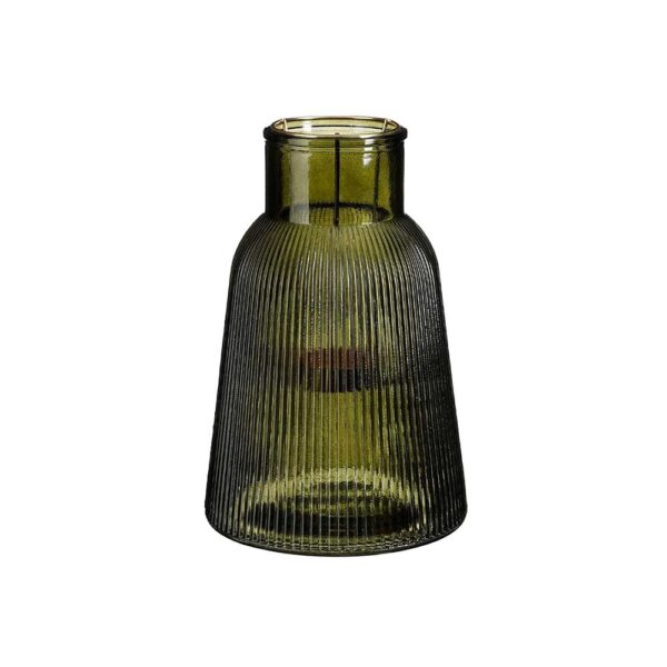 Windlicht Glas, grün - 14.5 x 23 cm