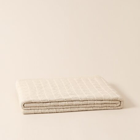 Strickdecke, beige, 130x170cm