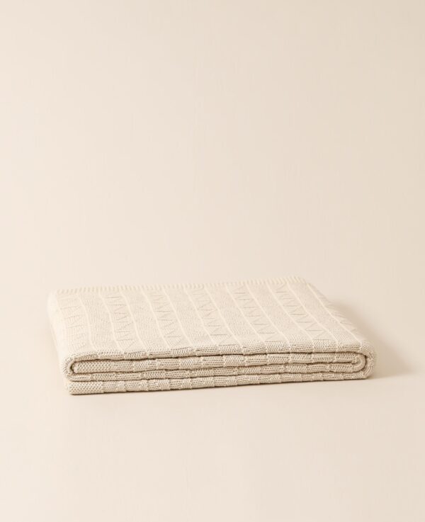 Strickdecke, beige, 130x170cm