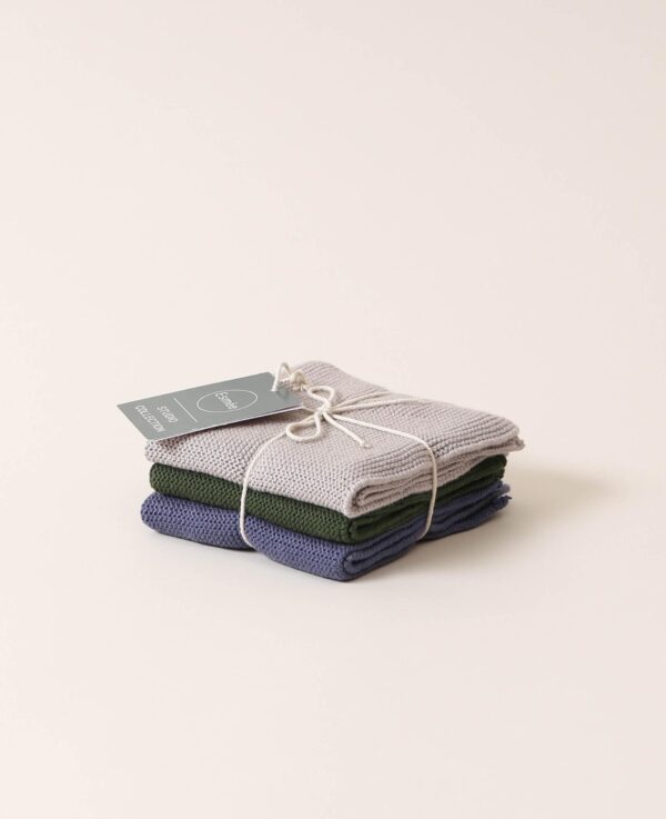 Chiffons tricotés, 3 pcs, cold